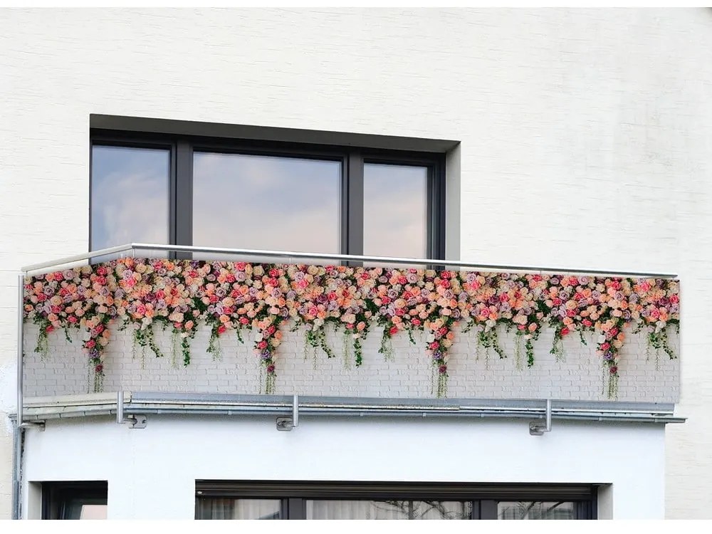 Paravan pentru balcon roz/gri 500x85 cm Roses - Maximex