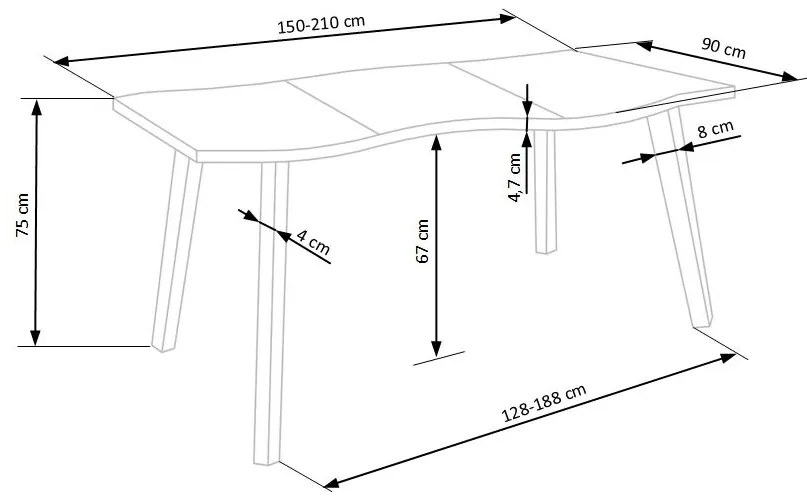 Masa de bucaterie Dickson, lemn natural/negru