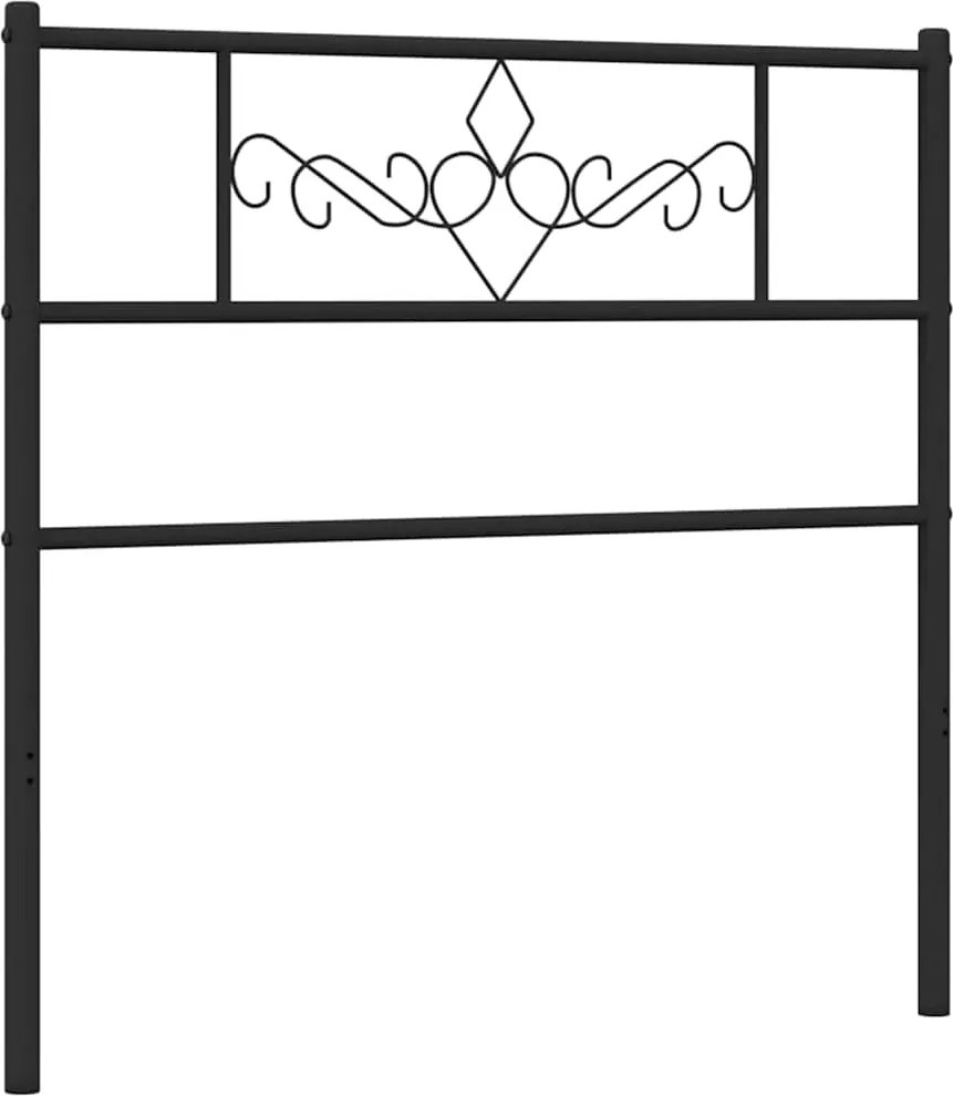 vidaXL Tăblie de pat de schimb metalică, negru, 75 cm