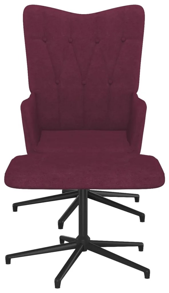 327588 vidaXL Scaun de relaxare cu taburet, violet, textil
