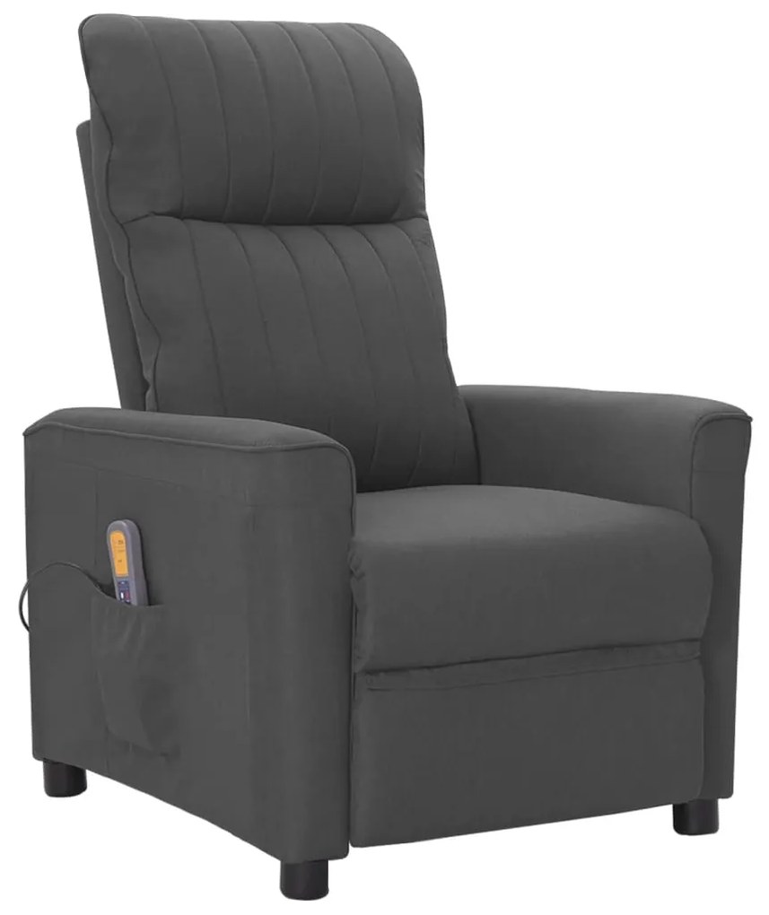 342266 vidaXL Fotoliu de masaj, gri închis, material textil