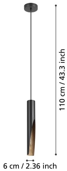 Lustră LED pe cablu Eglo 901732 BARBOTTO 1xGU10/4,5W/230V 3000K negru/maro