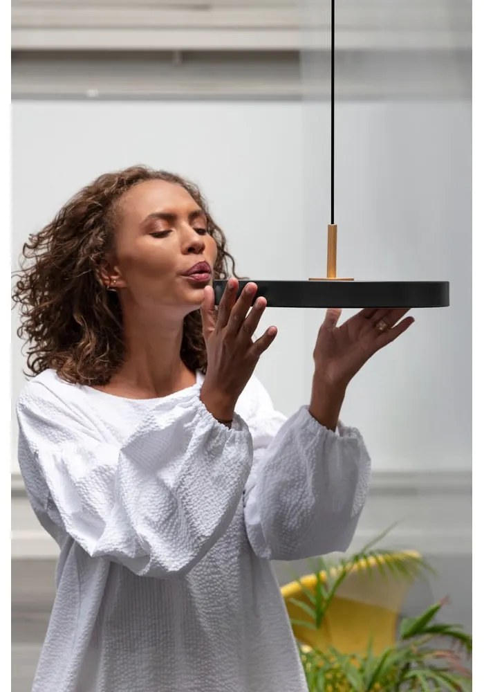 Lustră neagră LED cu abajur din metal ø 31 cm Asteria Mini – UMAGE