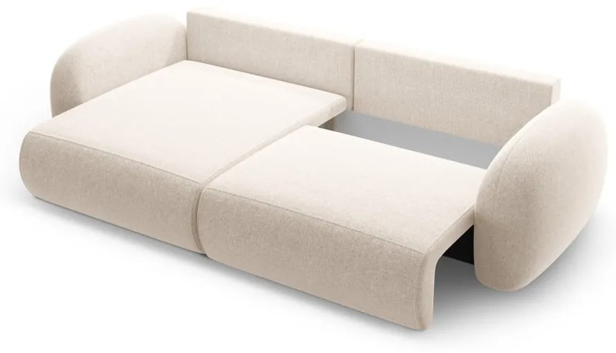 Colțar crem extensibil/cu spațiu de depozitare cu tapițerie din chenille Tonale – Cosmopolitan Design