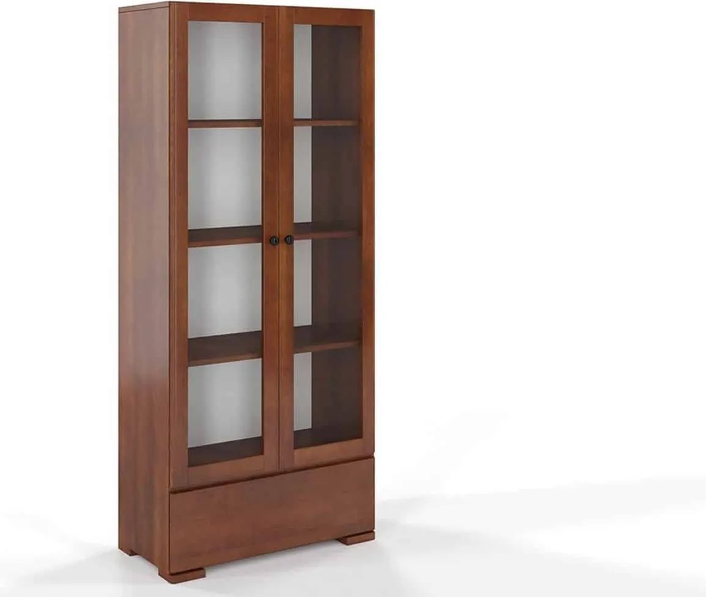 Vitrină lemn masiv TerraCraft Fag 1 Sertar, 80 × 38 × 182 cm - Natural