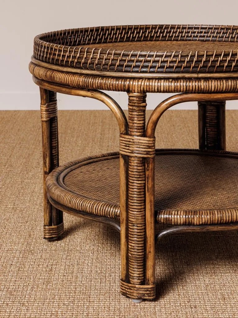 Masuta de cafea, rotunda, din rattan, Veracruz