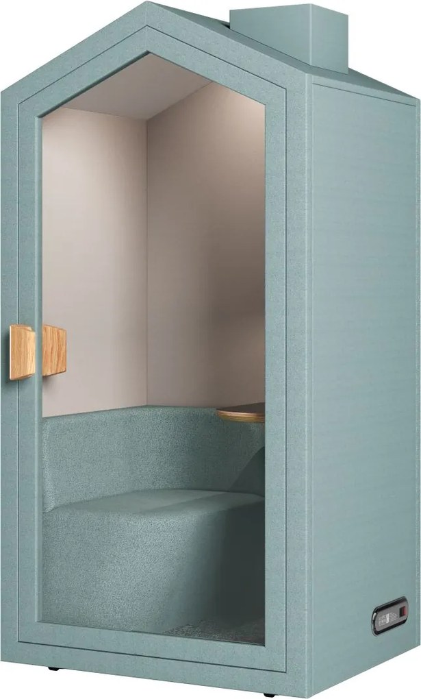 Office phone booth cu fotoliu integrat, ventilație și masă - Sand