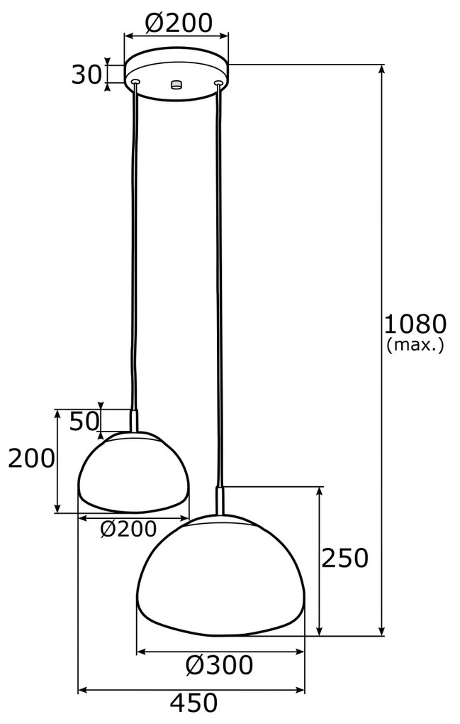 Lustra cu 2 Pendule design modern TRINI