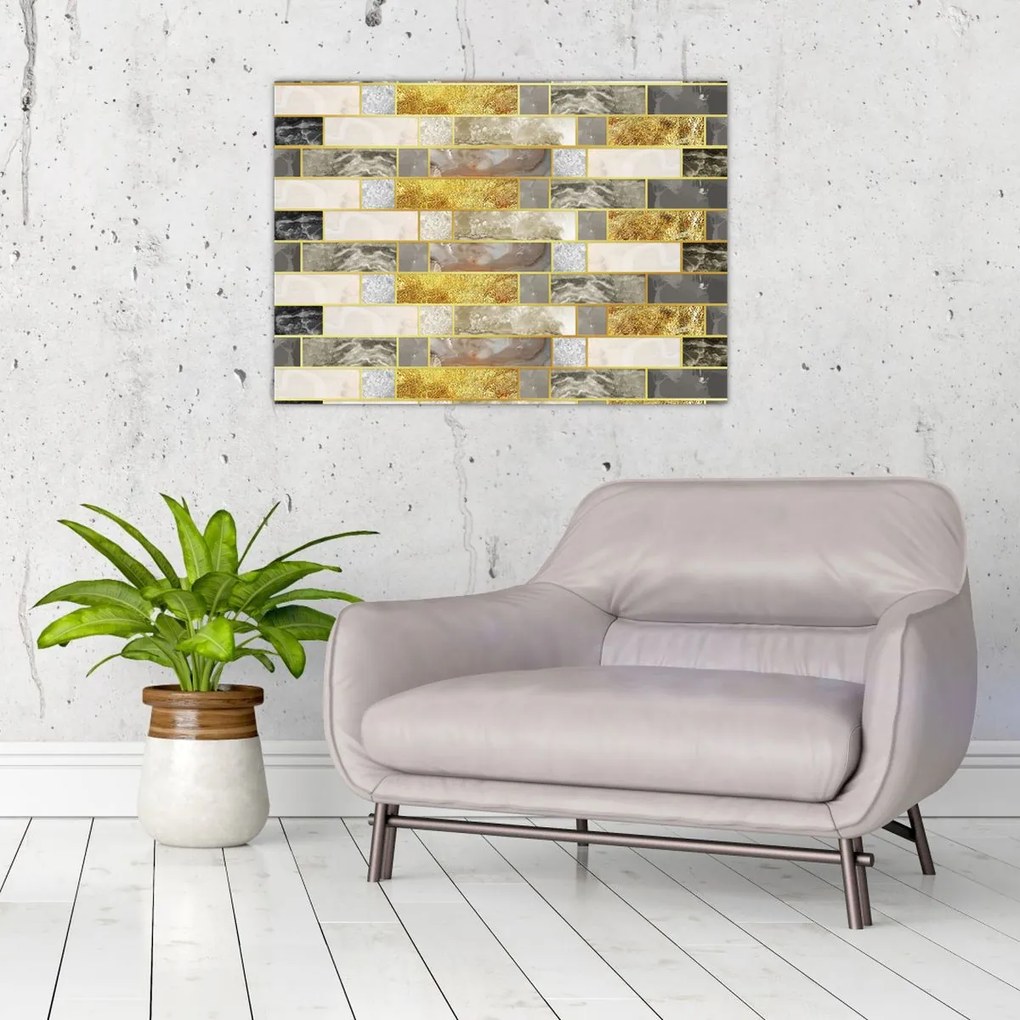 Tablou pe sticlă - Decor cu texturi (70x50 cm)