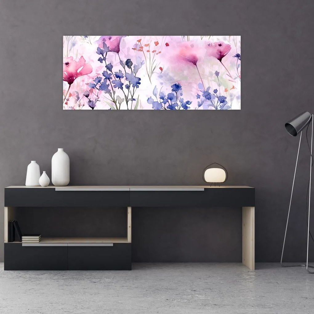 Tablou - Acuarelă pajiște (120x50 cm)