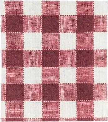 Set 2 lavete artizanale din bumbac cu model în dungi și carouri, roșu, 17×20 cm, „Ida"