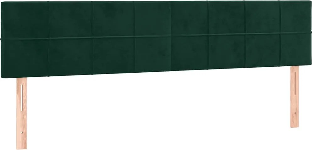 vidaXL Tăblii de pat, verde închis, 160x5x78/88 cm, catifea