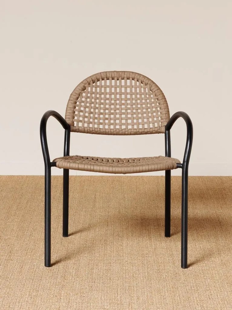 Scaun dining bej din textil Bertha