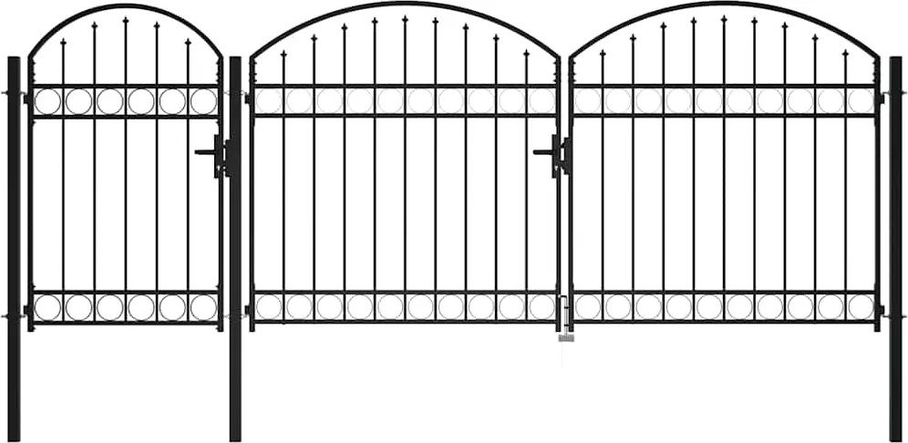 vidaXL Poartă pentru Gard cu Vârf Arcuit 200 x 400 cm Oțel
