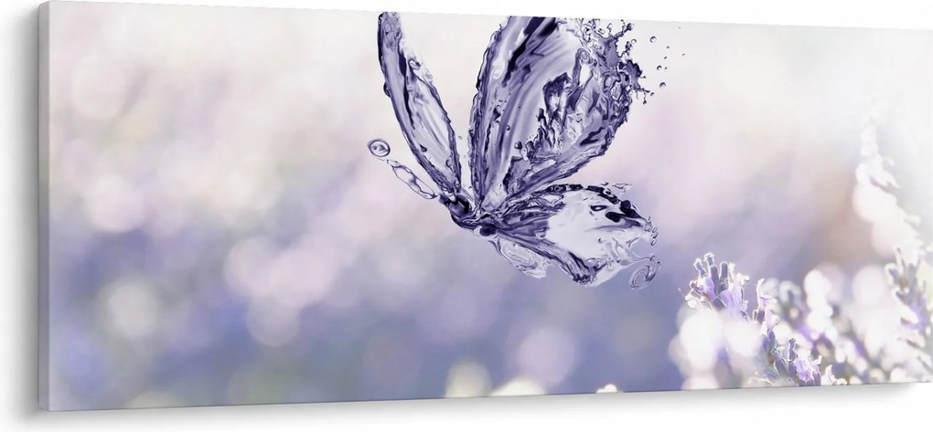 Tablou - Fluture și lavandă (120x50 cm)