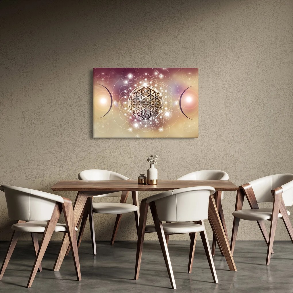 Tablou - Mandala cu elemente (90x60 cm)