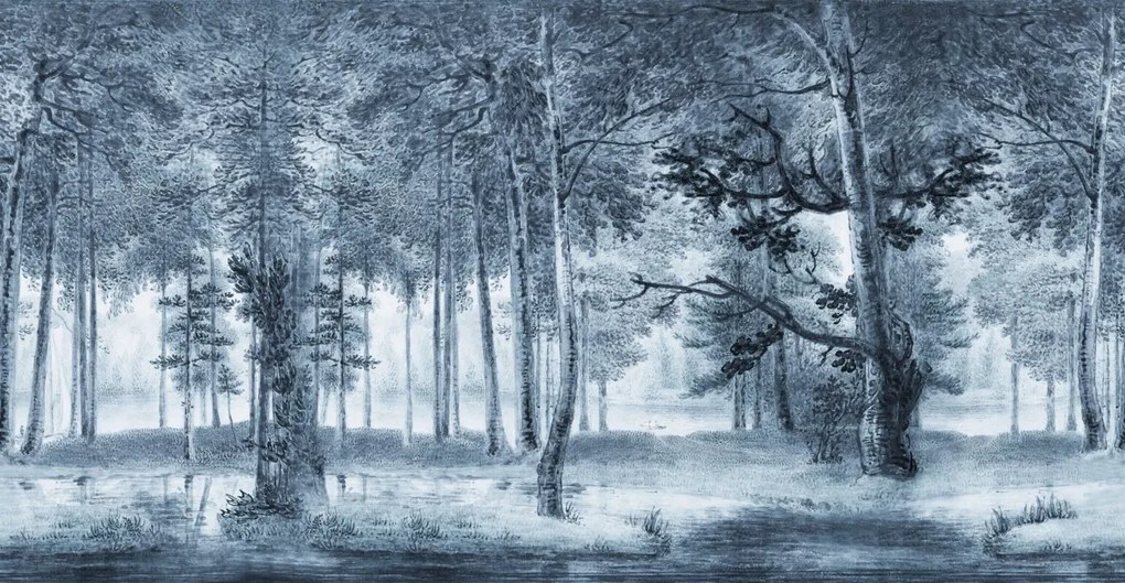 Tapet Lovers Forest, Vintage Blue, Rebel Walls
