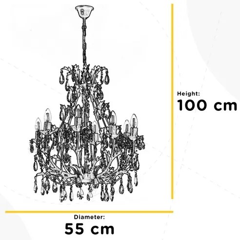 Lustră pe lanț BOTTE 8xE14/6W/230V ONLI