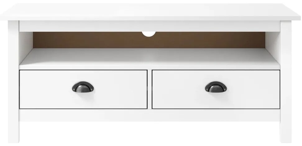 288924 vidaXL Comodă TV Hill, alb, 110x40x47 cm, lemn masiv de pin