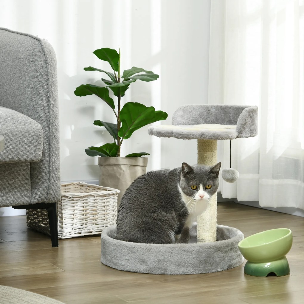PawHut Copac de Zgariat pentru Pisici de 5kg, 41x41x44 cm, Gri | Aosom Romania