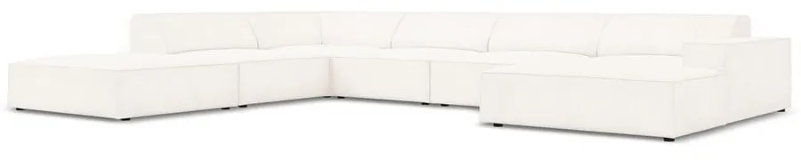 Colțar bej cu tapițerie bouclé (pe partea stângă) Jodie – Micadoni Home