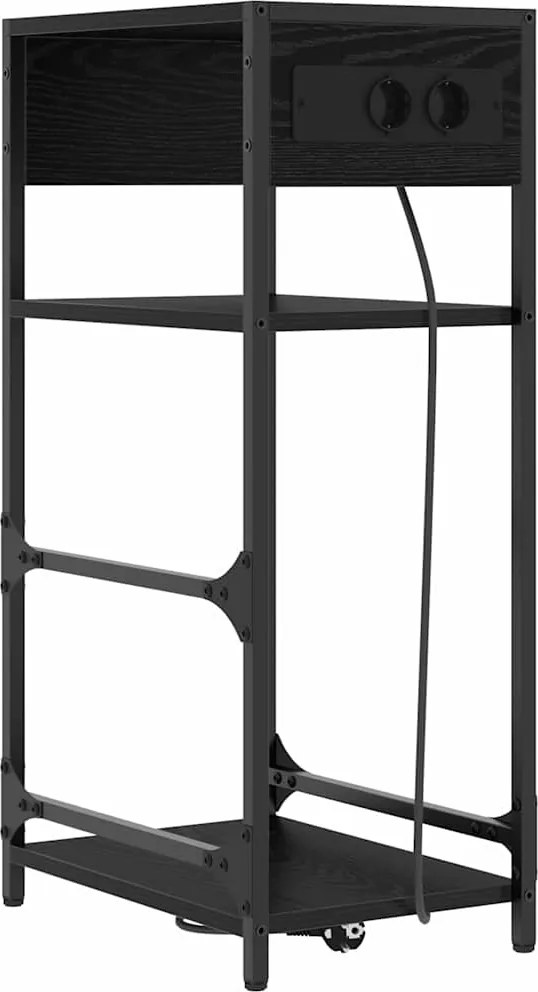 vidaXL Dulap de noapte Stejar Negru 40 x 27 x 76 cm Lemn compozit