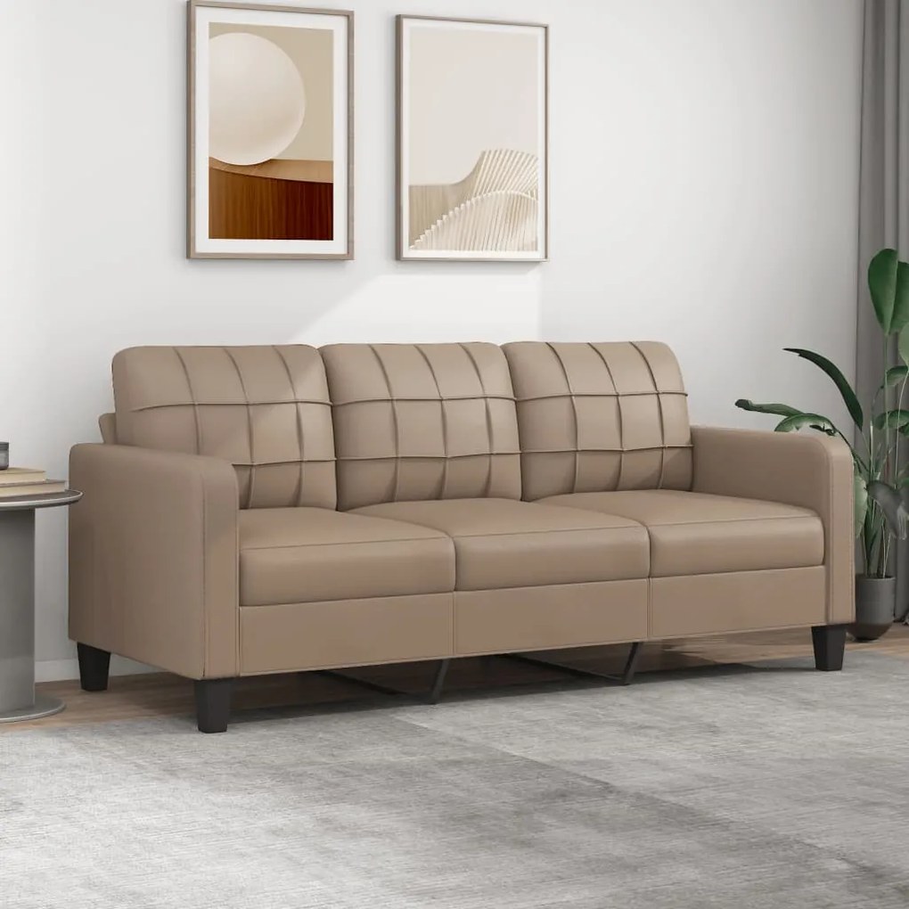 35912699999 vidaXL Canapea cu 3 locuri B-Stock, cappuccino, 180 cm piele ecologică