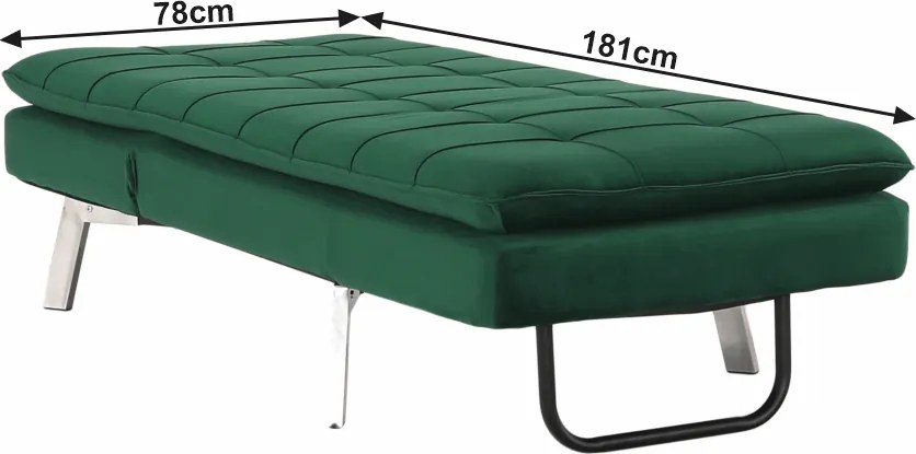 Fotoliu extensibil, smarald/crom, REMAN