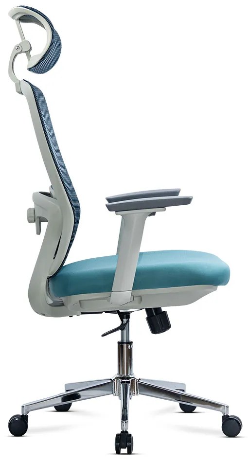 Scaun birou ergonomic bleu din mesh cu suport lombar reglabi OFF 403