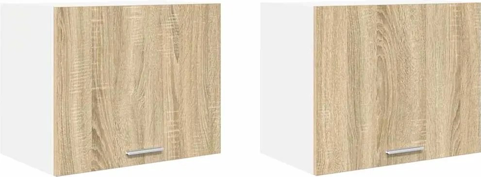 vidaXL Dulap suspendat 2 pcs Stejar Sonoma și Alb 50 x 31 x 40 cm
