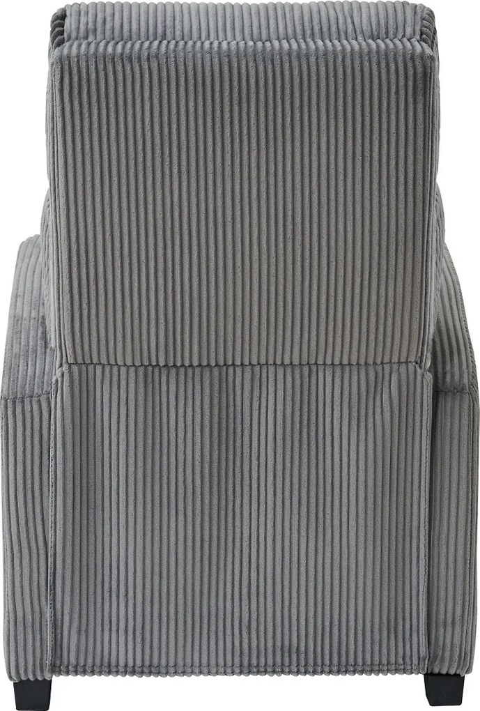 Fotoliu de relaxare, Spatar Rabatabil 135°, Suport picioare extensibil, Material textil Corduroy, Gri 033-25