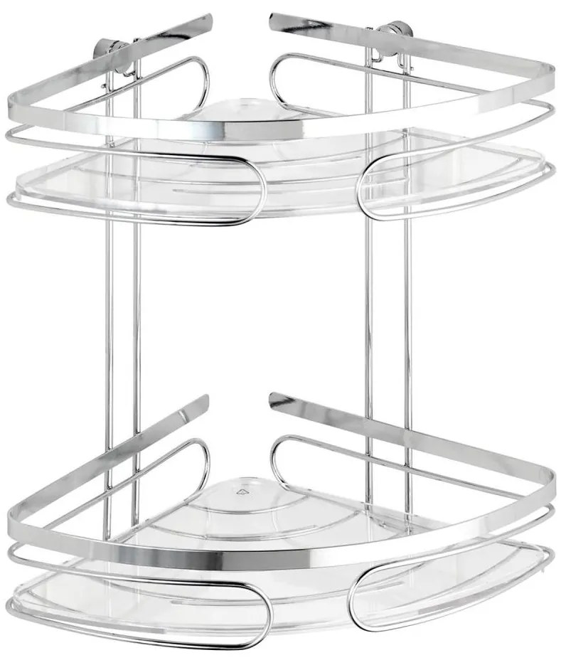 WENKO 20412100-Raft de colț PREMIUM din oțel inoxidabil 26,5x27,5 cm inox/argintiu