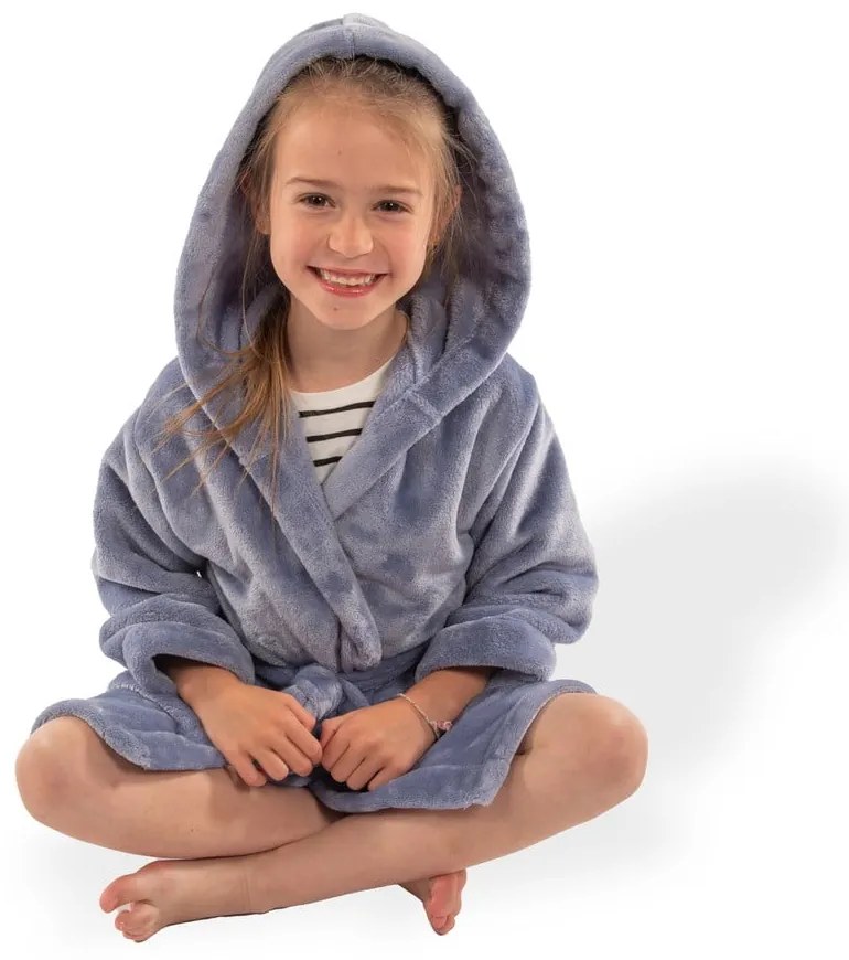 Halat pentru copii albastru 122-128 din micropluș/cocolino Delux – Tiseco Home Studio