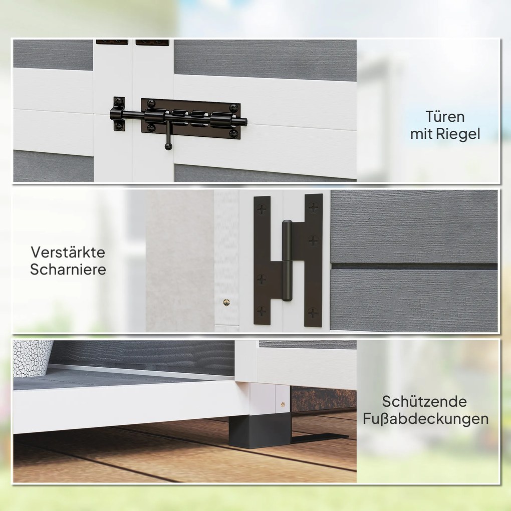 Outsunny Magazie pentru depozitare în grădină, magazie pentru unelte cu 2 ferestre, țăruși pentru ancorare, acoperiș din asfalt, 91 x 69 x 192 cm, lemn de brad, Gri deschis | Aosom Romania