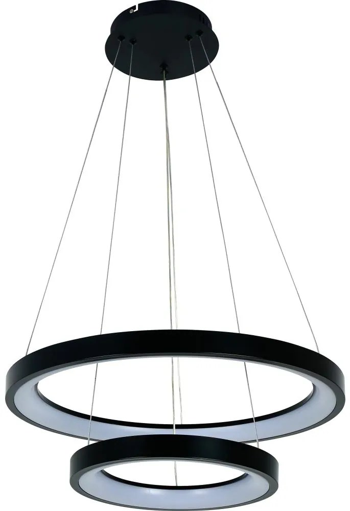 Brilagi - Lustră LED dimabilă pe cablu FALCON SLIM LED/68W/230V Ø 50 cm neagră + telecomandă