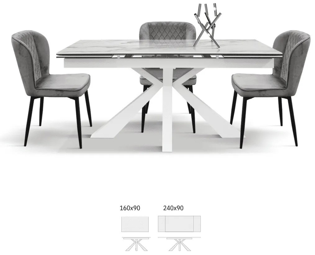 MASA DAISY -STICLA CERAMICA CU PICIOR METALIC - PIATRA NEAGRA