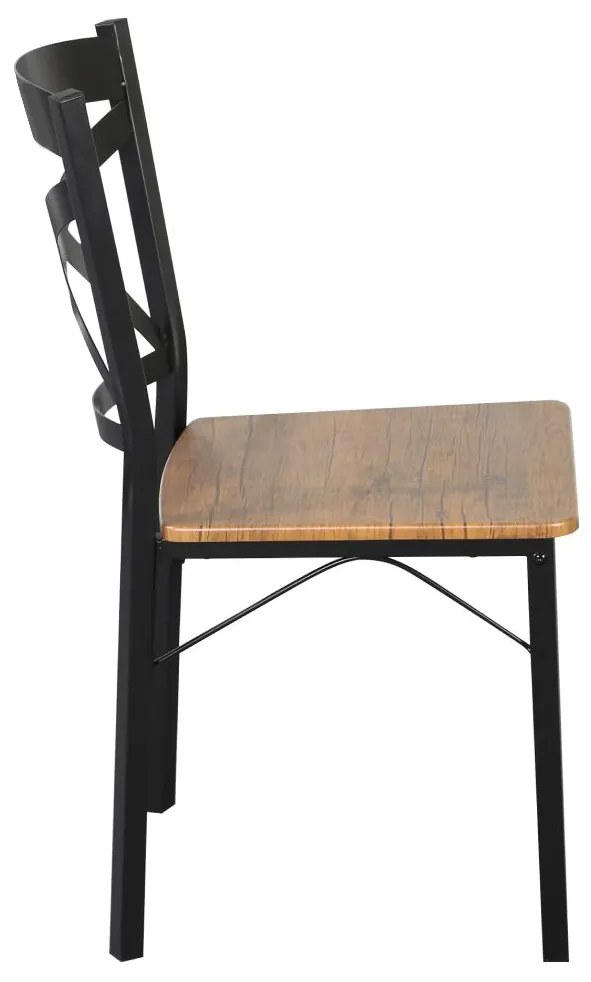 Set mobilier sufragerie Hungria (stejar închis + negru) (pentru 4 persoane). 1116359