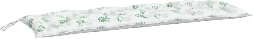 vidaXL Pernă bancă de grădină model frunze, 150x50x7 cm, textil oxford