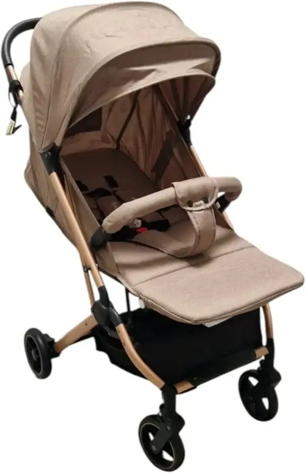Carucior sport ultracompact pentru copii BABY CARE 311 Transformabil in troller, Spatar reglabil in 3 trepte, Pozitie somn, Bej Crem
