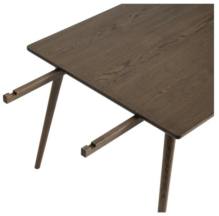 Masă de dining maro extensibilă cu blat cu aspect de lemn de stejar 150x90 cm Barrali – Unique Furniture