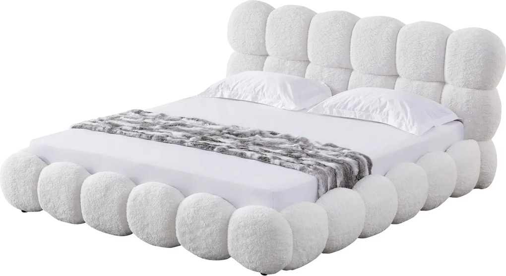 Pat dormitor dumonde, tapitat bej, Empress 180x200 cm