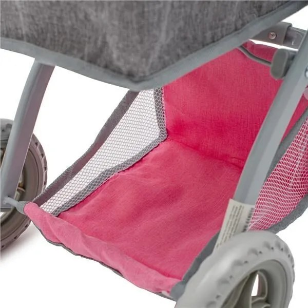 Baby Mix Cărucior pentru păpuși 2 în 1 Sophie roz - gri, 63,5 x 37 x 63,5 cm