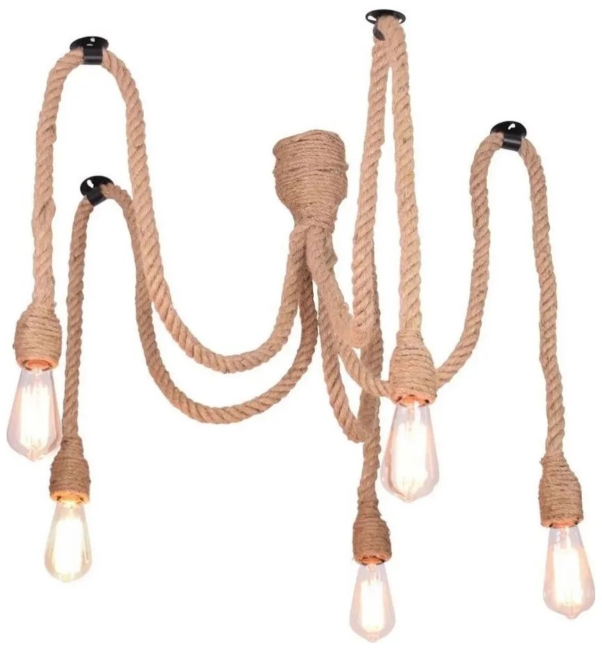 Lustră LED pe cablu ROPE CASA 5xE27/10W/230V păianjen