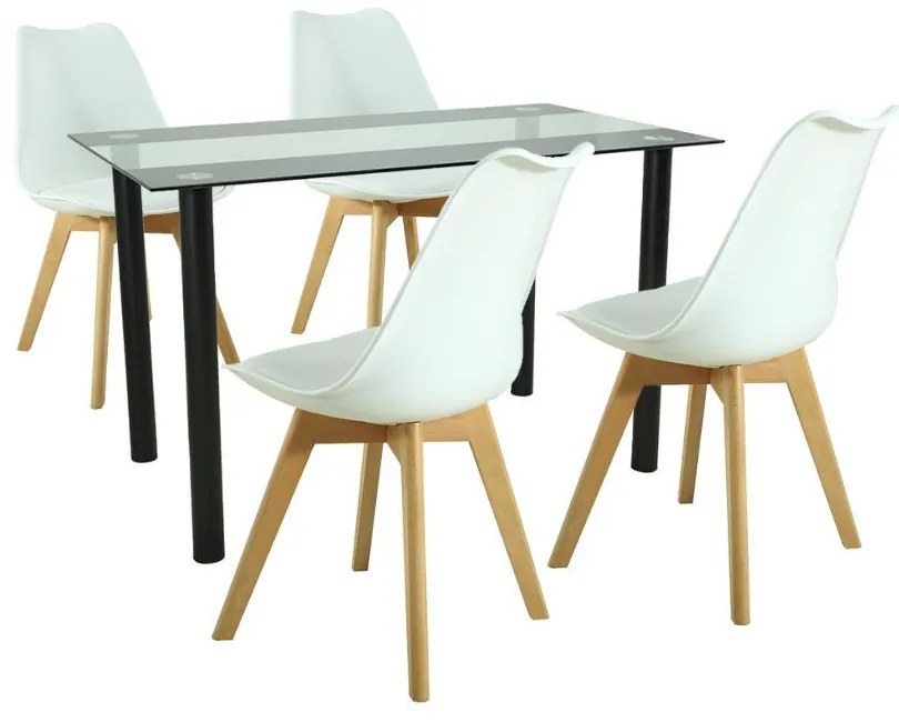 Set de masă Merlo 4+1 alb