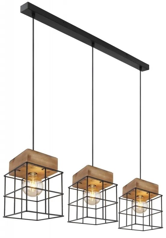 Lustra cu 3 pendule design modern MERRIL lemn 15530-3H GL