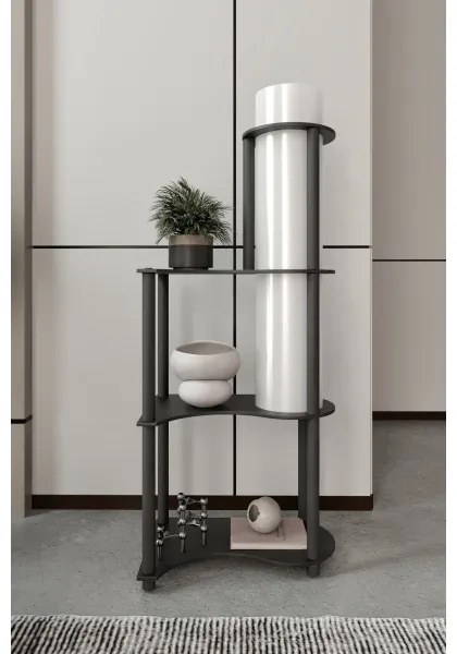 Lampă de podea NOTO cu polițe 1xE27/40W/230V, neagră