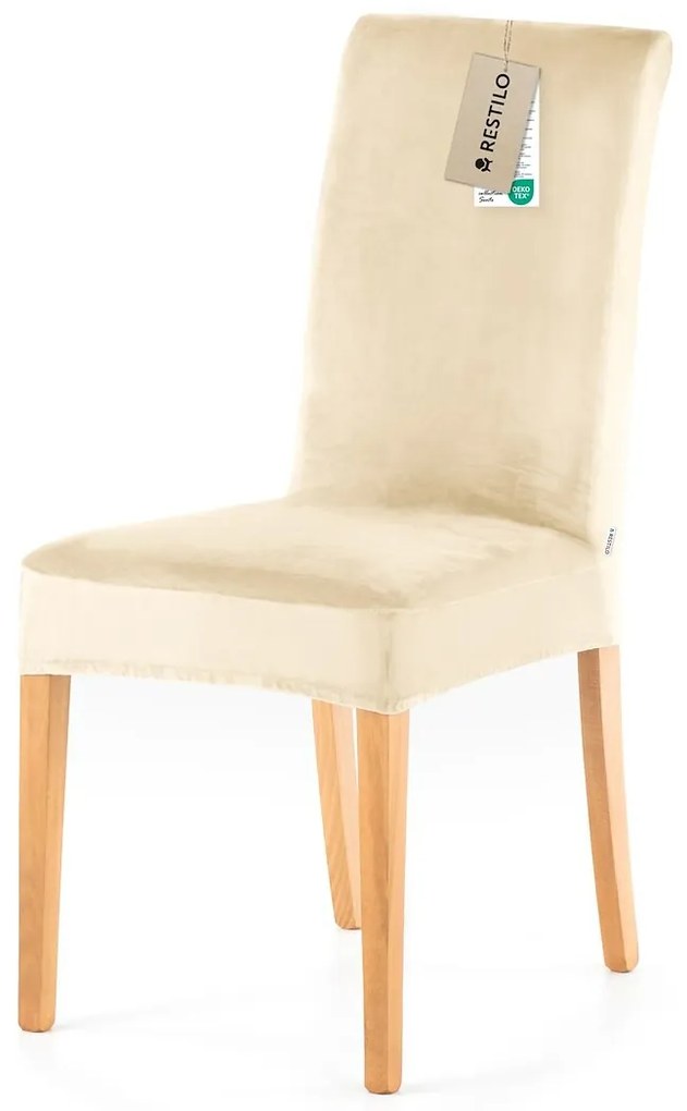 Restilo Husă pentru scaun Sento bej deschis, 48 x48 x 58 + 10 cm, set de 6 bucăți