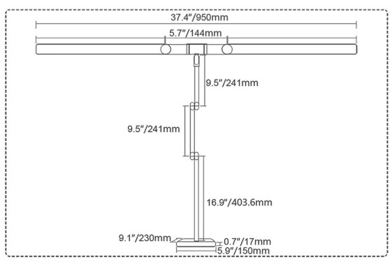 Brilagi-LED Lampă de birou tactilă dimabilă VARIO LED/24W/230V 3000-6500K negru