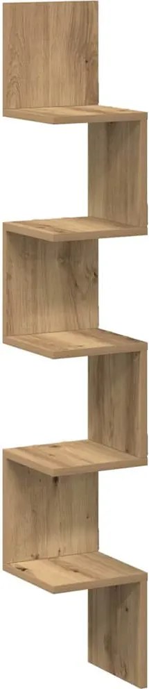 vidaXL Raft perete colț stejar artizanal 20x20x127,5 cm lemn prelucrat