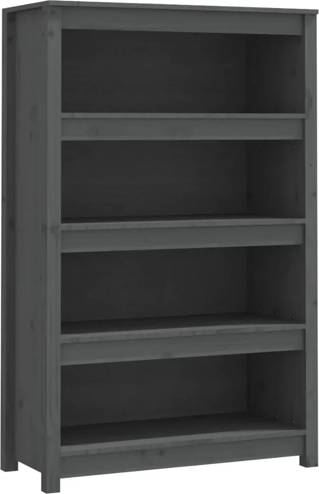 vidaXL Bibliotecă, gri, 80x35x126 cm, lemn masiv de pin